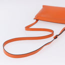 LOEWE Shoulder Bag Leather Orange Gold Tone Auth ka6237A-9