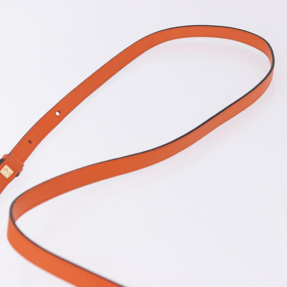 LOEWE Shoulder Bag Leather Orange Gold Tone Auth ka6237A