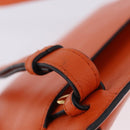 LOEWE Shoulder Bag Leather Orange Gold Tone Auth ka6237A-10