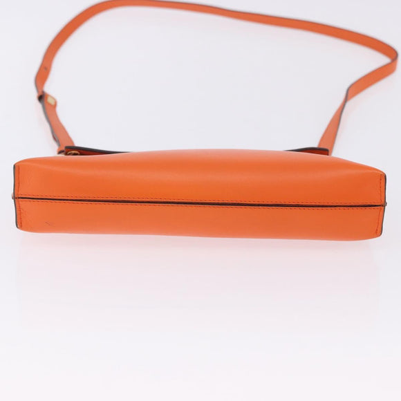 LOEWE Shoulder Bag Leather Orange Gold Tone Auth ka6237A