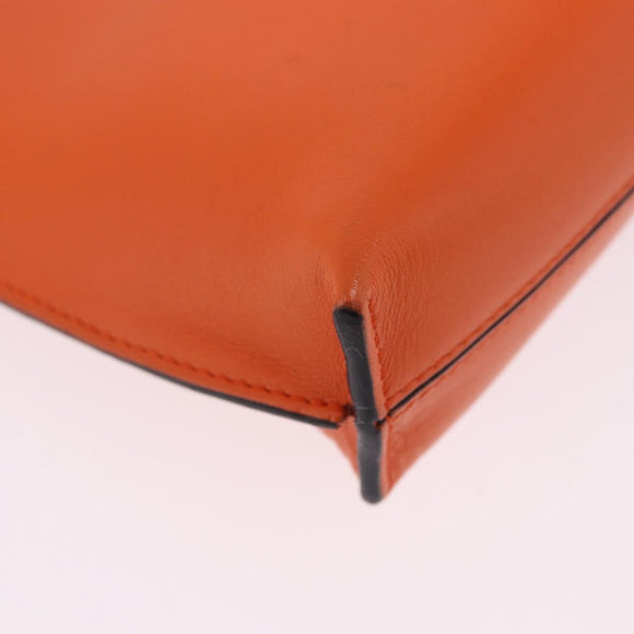 LOEWE Shoulder Bag Leather Orange Gold Tone Auth ka6237A