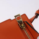 LOEWE Shoulder Bag Leather Orange Gold Tone Auth ka6237A-26