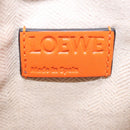 LOEWE Shoulder Bag Leather Orange Gold Tone Auth ka6237A-27