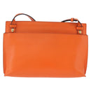 LOEWE Shoulder Bag Leather Orange Gold Tone Auth ka6237A-4