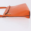 LOEWE Shoulder Bag Leather Orange Gold Tone Auth ka6237A-7