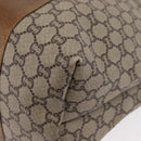 GUCCI GUCCI Plus Supreme Web Sherry Line Tote Bag PVC Beige Gold Auth ka624-11