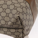 GUCCI GUCCI Plus Supreme Web Sherry Line Tote Bag PVC Beige Gold Auth ka624-12