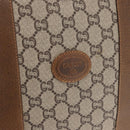 GUCCI GUCCI Plus Supreme Web Sherry Line Tote Bag PVC Beige Gold Auth ka624-15