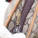 GUCCI GUCCI Plus Supreme Web Sherry Line Tote Bag PVC Beige Gold Auth ka624-16