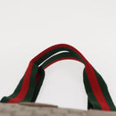 GUCCI GUCCI Plus Supreme Web Sherry Line Tote Bag PVC Beige Gold Auth ka624-8