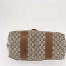 GUCCI GUCCI Plus Supreme Web Sherry Line Tote Bag PVC Beige Gold Auth ka624-9