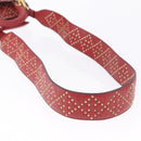 Christian Dior Lady Dior Canage Hand Bag Lamb Skin 2way Red Gold Auth ka6240V-9