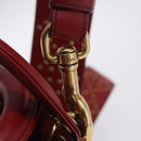 Christian Dior Lady Dior Canage Hand Bag Lamb Skin 2way Red Gold Auth ka6240V-25