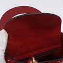 Christian Dior Lady Dior Canage Hand Bag Lamb Skin 2way Red Gold Auth ka6240V-26