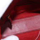 Christian Dior Lady Dior Canage Hand Bag Lamb Skin 2way Red Gold Auth ka6240V-11