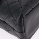 CHANEL Matelasse Hand Bag Caviar Skin Black Gold Tone CC Auth ka6241V-15