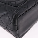 CHANEL Matelasse Hand Bag Caviar Skin Black Gold Tone CC Auth ka6241V-17