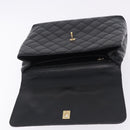 CHANEL Matelasse Hand Bag Caviar Skin Black Gold Tone CC Auth ka6241V-20