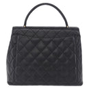 CHANEL Matelasse Hand Bag Caviar Skin Black Gold Tone CC Auth ka6241V-3