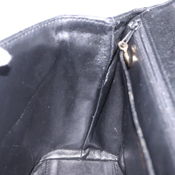 CHANEL Matelasse Hand Bag Caviar Skin Black Gold Tone CC Auth ka6241V