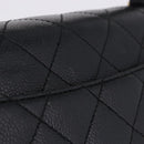 CHANEL Matelasse Hand Bag Caviar Skin Black Gold Tone CC Auth ka6241V-4