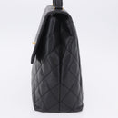 CHANEL Matelasse Hand Bag Caviar Skin Black Gold Tone CC Auth ka6241V-5