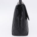 CHANEL Matelasse Hand Bag Caviar Skin Black Gold Tone CC Auth ka6241V-6