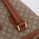 CELINE Macadam Hand Bag PVC Leather Beige Gold Tone Auth ka6244A-9