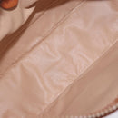 CELINE Macadam Hand Bag PVC Leather Beige Gold Tone Auth ka6244A-11