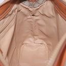 CELINE Macadam Hand Bag PVC Leather Beige Gold Tone Auth ka6244A-18