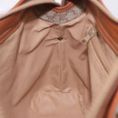 CELINE Macadam Hand Bag PVC Leather Beige Gold Tone Auth ka6244A-19