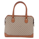 CELINE Macadam Hand Bag PVC Leather Beige Gold Tone Auth ka6244A-2