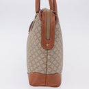 CELINE Macadam Hand Bag PVC Leather Beige Gold Tone Auth ka6244A-3