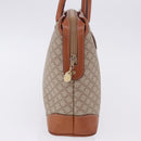 CELINE Macadam Hand Bag PVC Leather Beige Gold Tone Auth ka6244A-4