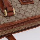 CELINE Macadam Hand Bag PVC Leather Beige Gold Tone Auth ka6244A-6