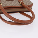 CELINE Macadam Hand Bag PVC Leather Beige Gold Tone Auth ka6244A-7