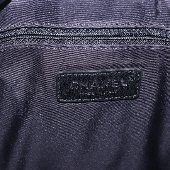 CHANEL Airline Tote Bag Nylon 2way Blue Silver CC Auth ka6246V
