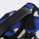 CHANEL Airline Tote Bag Nylon 2way Blue Silver CC Auth ka6246V-7