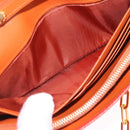 PRADA Chain Shoulder Wallet Saffiano Leather Orange Gold Tone Auth ka6249-27