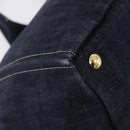 PRADA Canapa GM Hand Bag Denim Blue Gold Tone Auth ka6253V-9