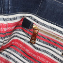 PRADA Canapa GM Hand Bag Denim Blue Gold Tone Auth ka6253V-23