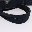 PRADA Canapa GM Hand Bag Denim Blue Gold Tone Auth ka6253V-7