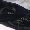 PRADA Canapa GM Hand Bag Denim Blue Gold Tone Auth ka6253V-8