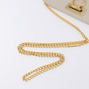 Salvatore Ferragamo Gancini Chain Shoulder Bag Leather White Gold Auth ka6255-10