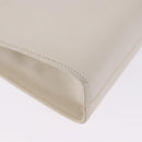 Salvatore Ferragamo Gancini Chain Shoulder Bag Leather White Gold Auth ka6255-16