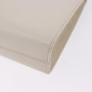 Salvatore Ferragamo Gancini Chain Shoulder Bag Leather White Gold Auth ka6255-17
