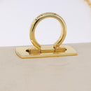 Salvatore Ferragamo Gancini Chain Shoulder Bag Leather White Gold Auth ka6255-19