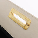 Salvatore Ferragamo Gancini Chain Shoulder Bag Leather White Gold Auth ka6255-21