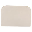 Salvatore Ferragamo Gancini Chain Shoulder Bag Leather White Gold Auth ka6255-4