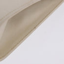 Salvatore Ferragamo Gancini Chain Shoulder Bag Leather White Gold Auth ka6255-6